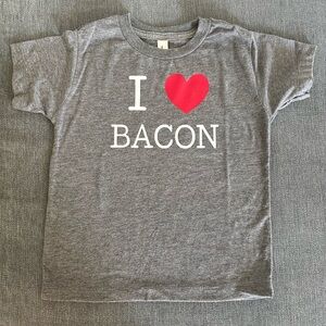 Gray 'I Love Bacon' Kids T-Shirt